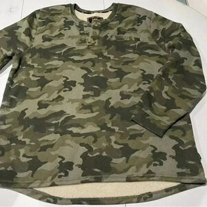 Men's XXL Lee sweater long sleeve shepra camo thick‎ shaket winter thick green